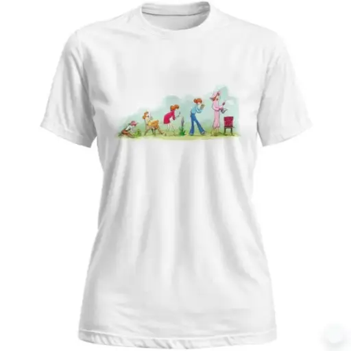 T-Shirt "L'évolution de l'Apicultrice" - Blanc
