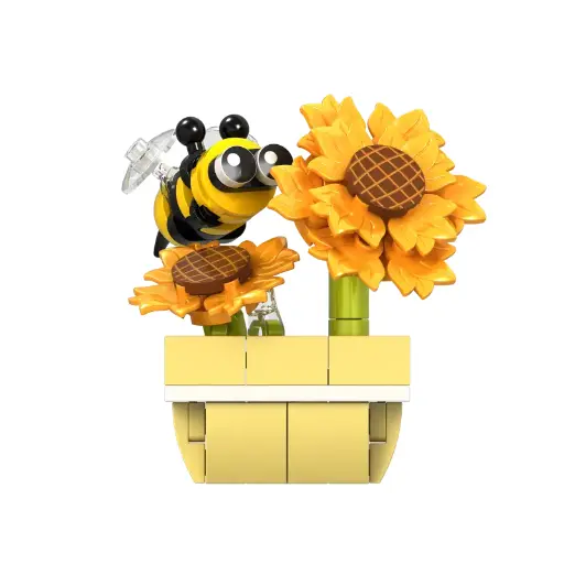 [API226] Jeu de construction "Abeille sur tournesol" - 85 pièces