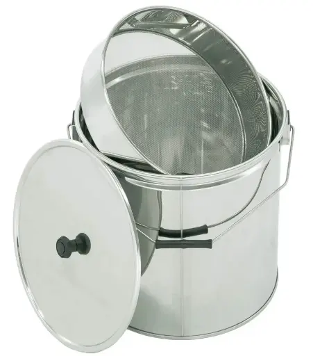 [SN_251] Seau en acier inoxydable 30 kg avec filtre et bague de serrage 