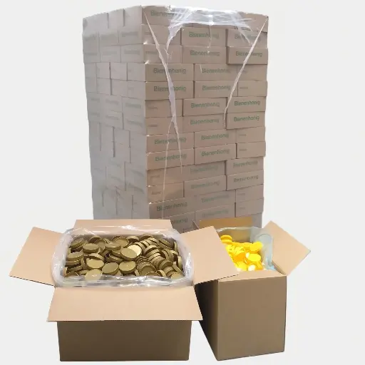 Palette de 187 boîtes de 12 pots WECK 500gr - avec couvercles OR et JAUNE